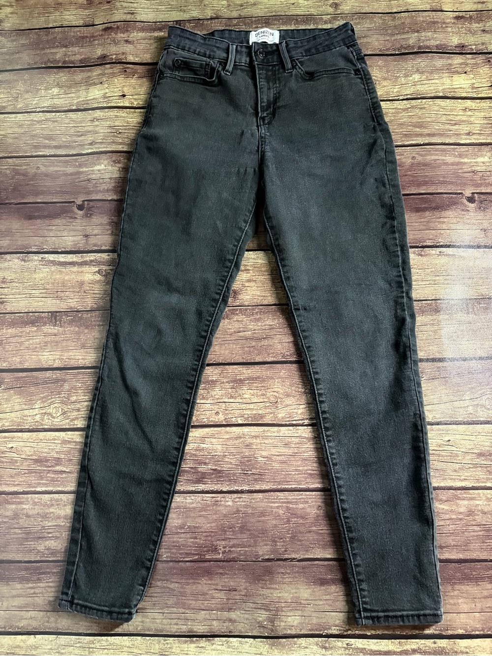 Denizen From Levi’s Womens Black Dark Wash High Rise Skinny Jeans 6S 28x28